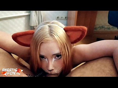 ❤️ Kitsune د هغې په خوله کې ډیک او کم تیر کړ ❤❌  مقعد ویډیو